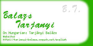 balazs tarjanyi business card